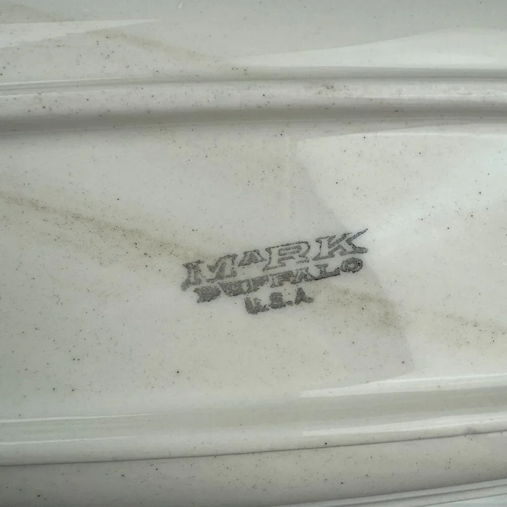 Vtg Mark Buffalo USA Restaurant Ware Thin Rectangular Dish Decor Orange Brown‎